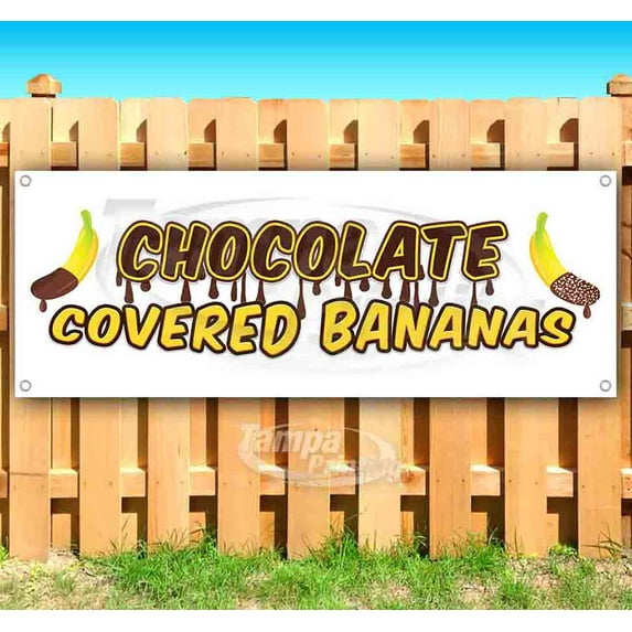 Chocolate Covered Bananas 13 oz Vinyl Banner With Metal Grommets