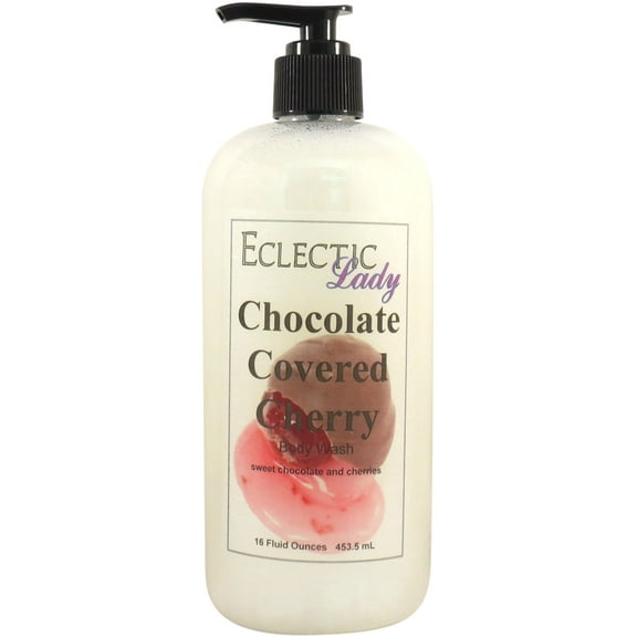 Chocolate Covered Cherry Body Wash by Eclectic Lady, Liquid Shower Gel for Women and Men, 16 Ounces