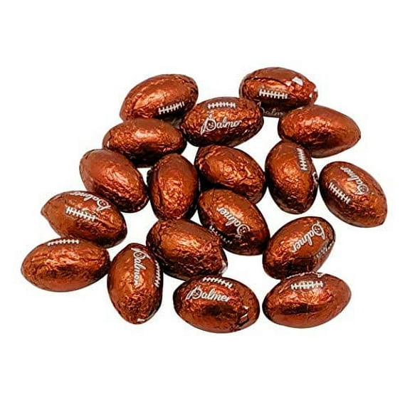 Chocolate Covered Footballs - 1 Lb Individually Wrapped Milk Chocolate Balls (approx 80 pieces) - American Football Shaped Candy - Bulk Filler Candy for Parties