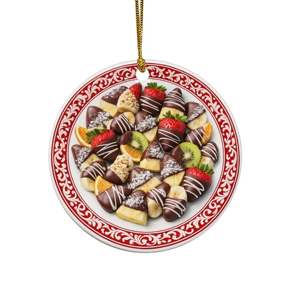 Chocolate Covered Fruit Platter Food Christmas Smooth Printed Food ...