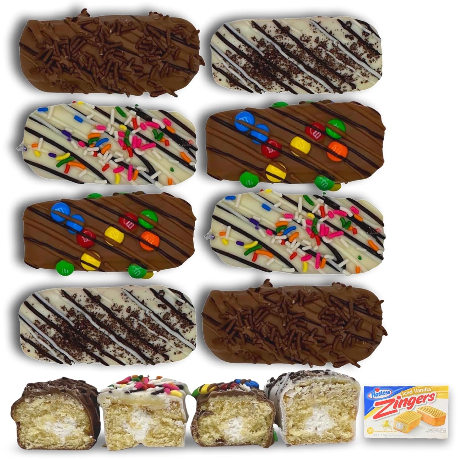 Chocolate Covered Vanilla Zinger Snack Cakes Individually Sealed