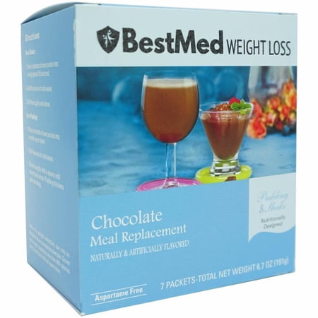 Chocolate Cream - 100 Calorie Pudding &amp; Shake Mix (7/Box) - Aspartame Free - BestMed