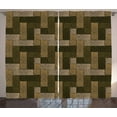 thumbnail image 1 of Ambesonne Chocolate Curtains 2 Panel Set, Wooden Parquet Motif, 108" x 90", Beige Pale Brown, 1 of 3