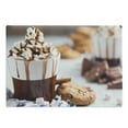 thumbnail image 1 of Chocolate Cutting Board, Messy Cup with Hot Chocolate Whipped Cream Marshmallows Chocolate Chip Cookies, Decorative Tempered Glass Cutting and Serving Board, in 3 Sizes, by Ambesonne, 1 of 2
