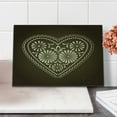 thumbnail image 1 of Chocolate Cutting Board, Romantic Heart Pattern with Dots and Flowers Valentines Day Art Illustration, Decorative Tempered Glass Cutting and Serving Board, Small Size, Brown Beige, by Ambesonne, 1 of 5