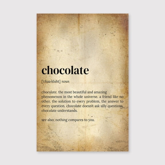 Chocolate Definition Print: Quote Wall Artfor Living Room Bedroom Office Farmhouse Neutral Home Artwork Ready to Hang 8x12 inch
