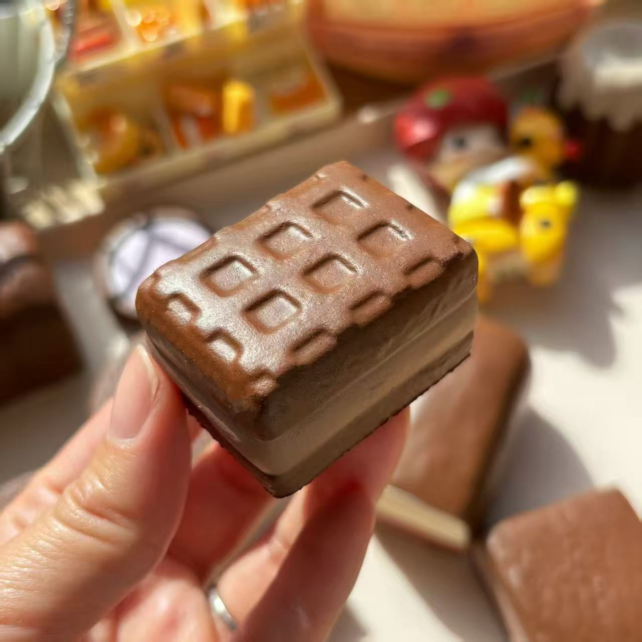 Chocolate Dessert Squishy Toy, Moist Slow Rising Pie & Canelé Cookie Fidget Toys for Stress Relief & ASMR Sensory, Gift for Kids & Adults