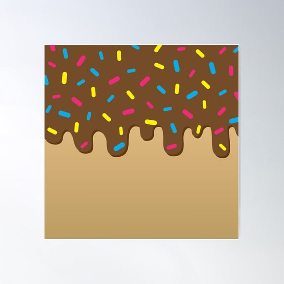 Chocolate Donut Dripping Pattern Poster Wall Art, Modern Wall Decor For Living Room Bedroom, 30x30 UNFRAMED