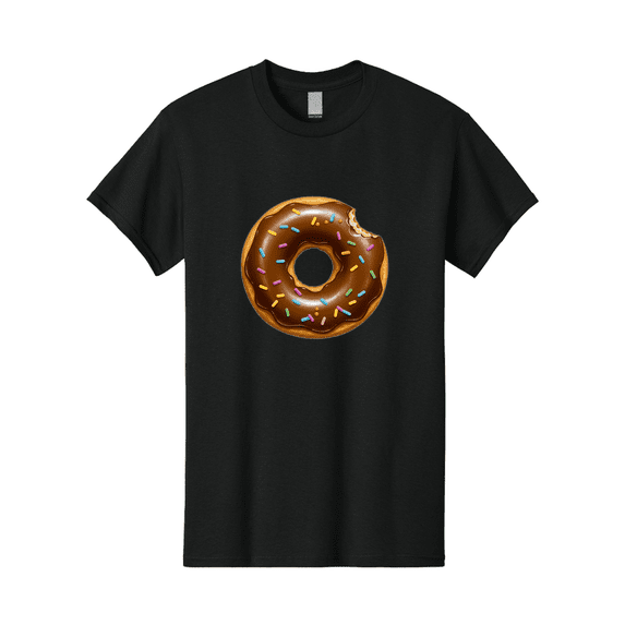 Chocolate-Donut-Sprinkles Mens Graphic Tee, 100% Cotton, Casual Summer Wear