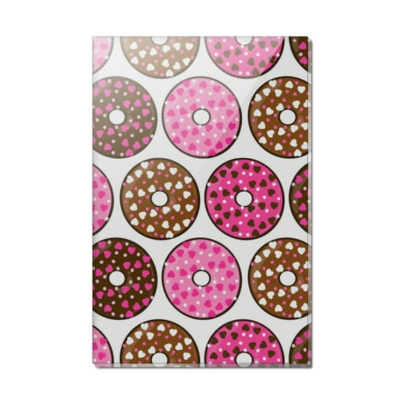 Chocolate Donuts with Heart Sprinkles Pattern Rectangle Acrylic Fridge Refrigerator Magnet