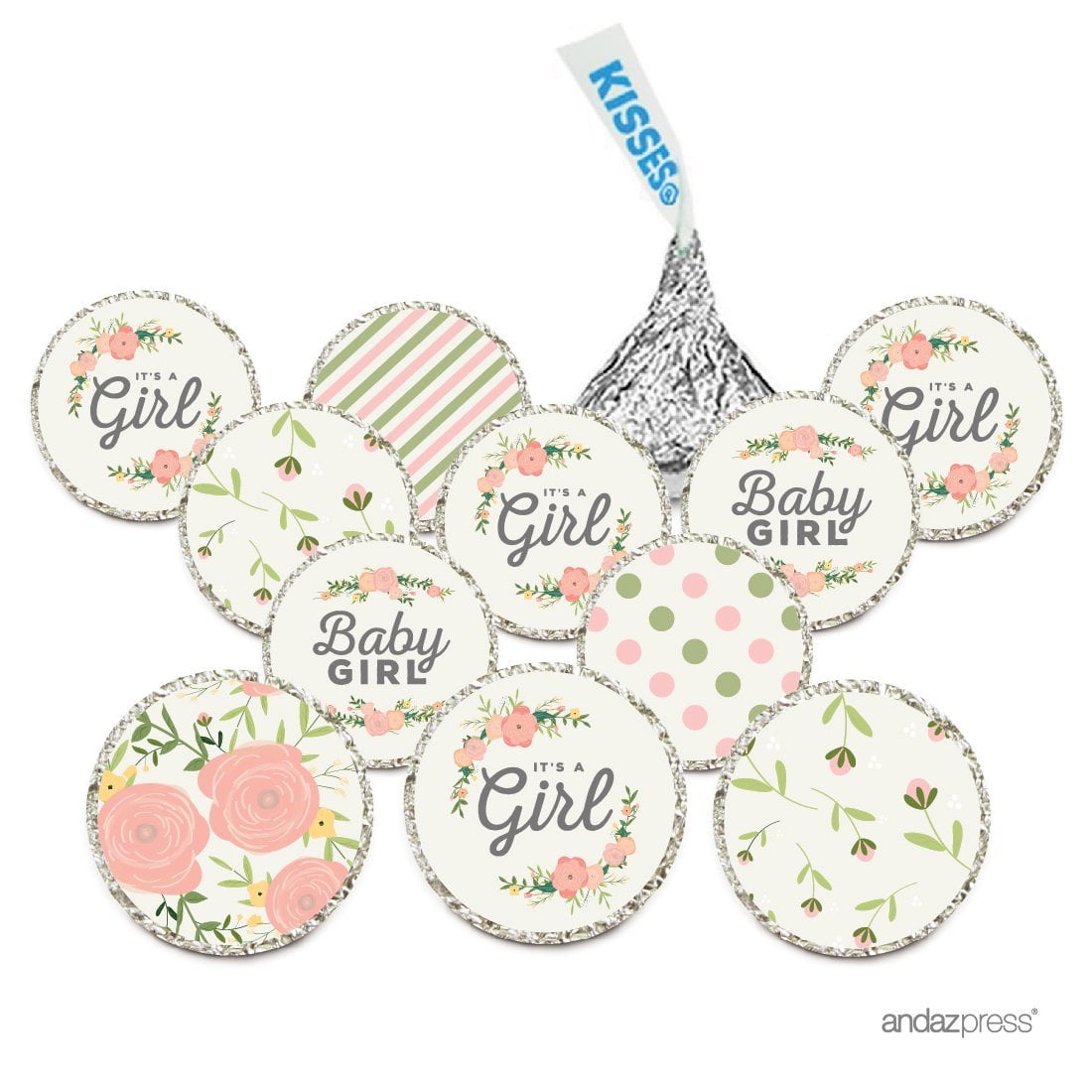 Chocolate Drop Labels, Fits Hershey's Kisses, Ultimate Girl Baby Shower ...