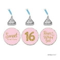 thumbnail image 1 of Chocolate Drop Labels Trio, Fits Hershey's Kisses, Sweet 16 Birthday, Blush Gold Glitter, 216-Pack, 1 of 2