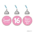 thumbnail image 1 of Chocolate Drop Labels Trio, Fits Hershey's Kisses, Sweet 16 Birthday, Pink, 216-Pack, 1 of 5