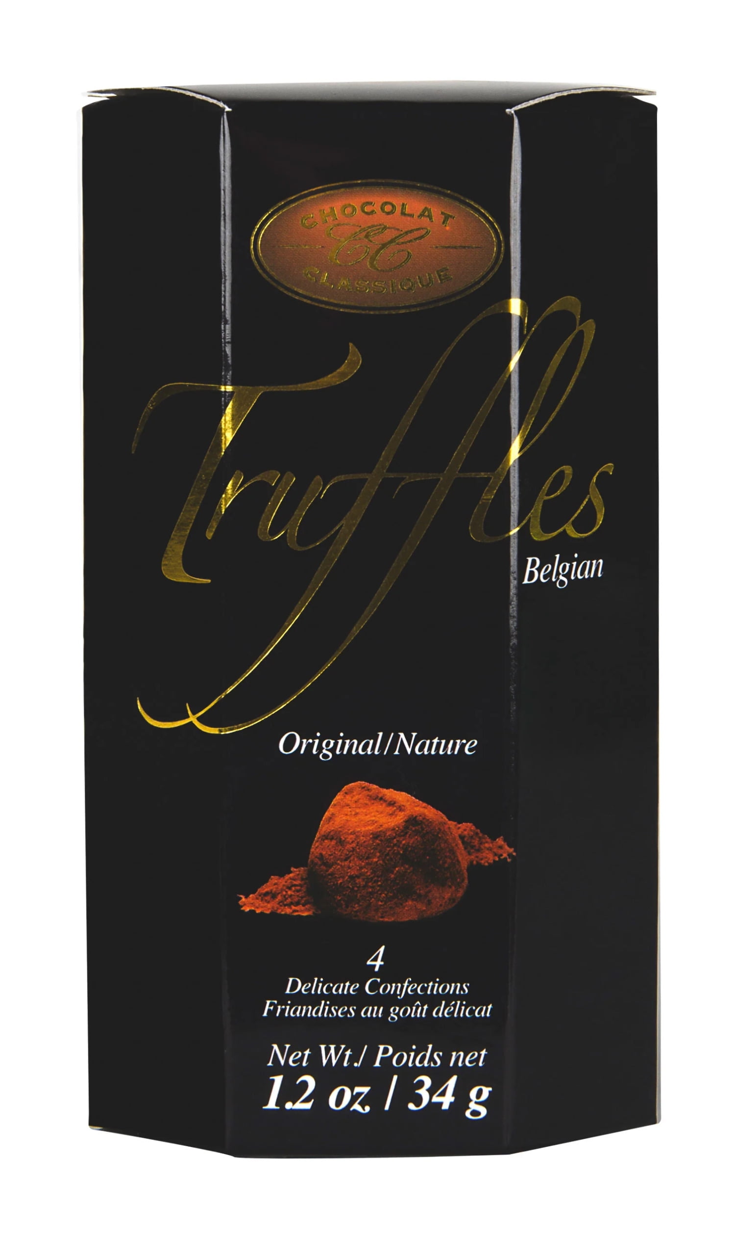 Chocolate Dusted Original French Truffles Black Hex Box