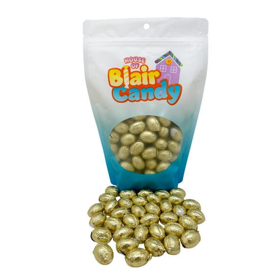 Chocolate Eggs Gold Foil Wrapped – 2 Pound (Pack of 1) - Premium Milk Chocolate, Easter Candy, Party Favors, Holiday Treats
