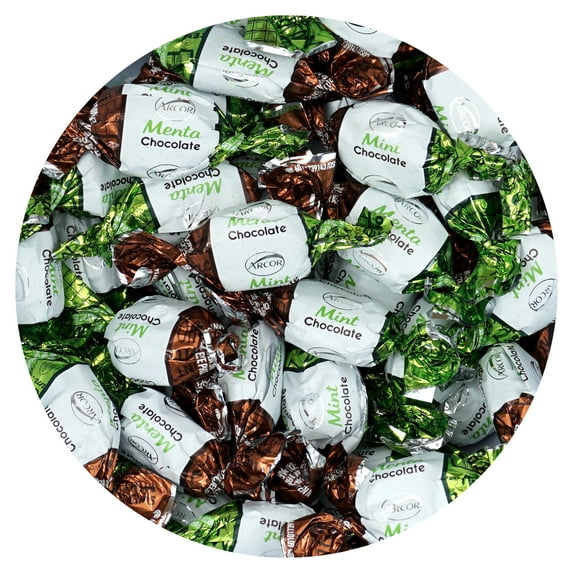 Chocolate Filled Mints, 2 Pound Bulk Candy (Approx. 150 pcs.), Chocolate Mint Candy, Chocolate Mints Individually Wrapped