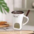 thumbnail image 1 of Chocolate Fondue Mugs with Forks, Multi-Purpose Fondue Cup for Chocolate Cheese Butter, Chocolate Melting Mug, Tealight Candle Mini Ceramic Simmer Mug, 1 of 8