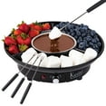 thumbnail image 1 of Chocolate Fondue Pot, 10 oz Electric Fondue Set, Temperature Control, Detachable Serving Tray, 4 Forks, 1 of 6