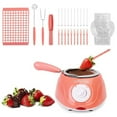 thumbnail image 1 of Chocolate Fondue Set under $5! CQCYD Mini Chocolate Fondue Set, Electric Melting Pot for Candy Cheese, Home Dessert Maker Kit with Forks for Party Snacks, 1 of 7