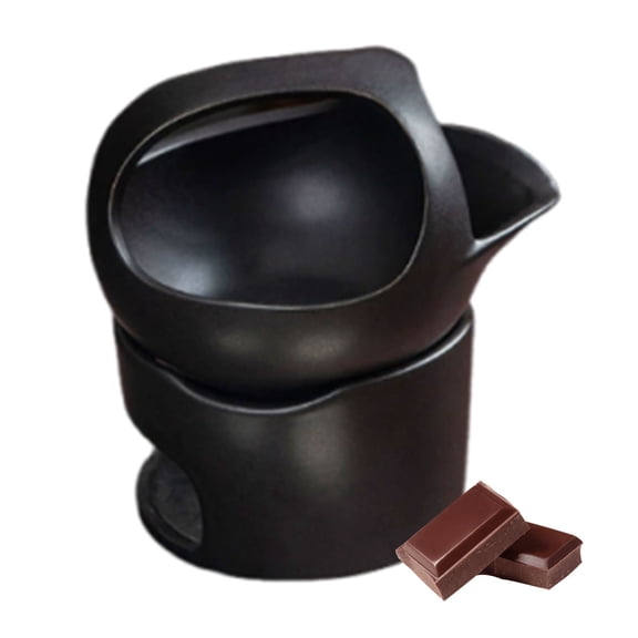 Chocolate Fondue Set,Ceramic Fondue Warmer Set, Home Melting Cup Chocolate Warmers, Butter Warmers Pot Set Hot Pot Cup for Dipping Sweets, Fruit or Biscuits