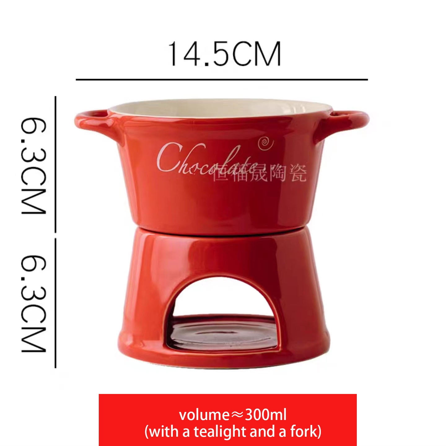 Chocolate Fondue Set Ceramic Hightea Party Serving Fondue Pot Mini