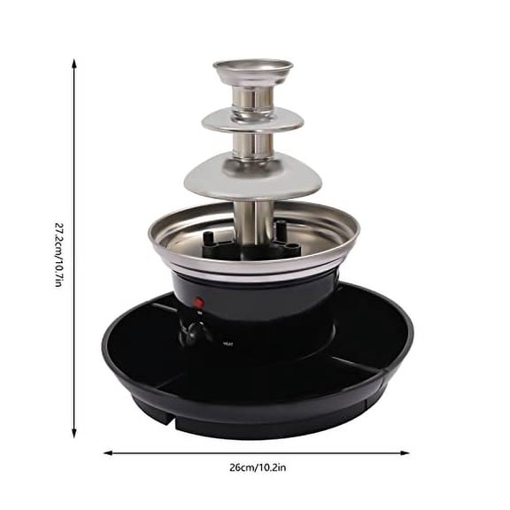 Chocolate Fountain, 3-Tier Mini Chocolate Fountain Machine, Electric Chocolate Melting Fountain Machine, Stainless Steel Electric Chocolate Fondue Fountain for Cheese, BBQ Sauce, Syrup,