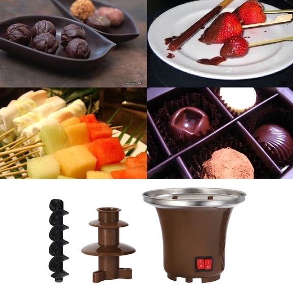 Chocolate Fountain Fondue Three Layer Household Chocolate Fountain, Chocolate Melt Fondue, Chocolate Machine for Melting Chocolate,, Chocolate Tower, Household Triple Chocolate Fountain