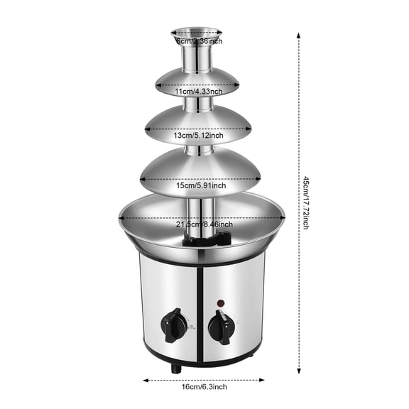 Chocolate Fountain Machine, Electric Chocolate Melting Fountain Machine, 4 Tier Chocolate Fountain Machine for Chocolate Candy, Ranch Sauce, Cheese Sauce, Barbecue Sauce Etc
