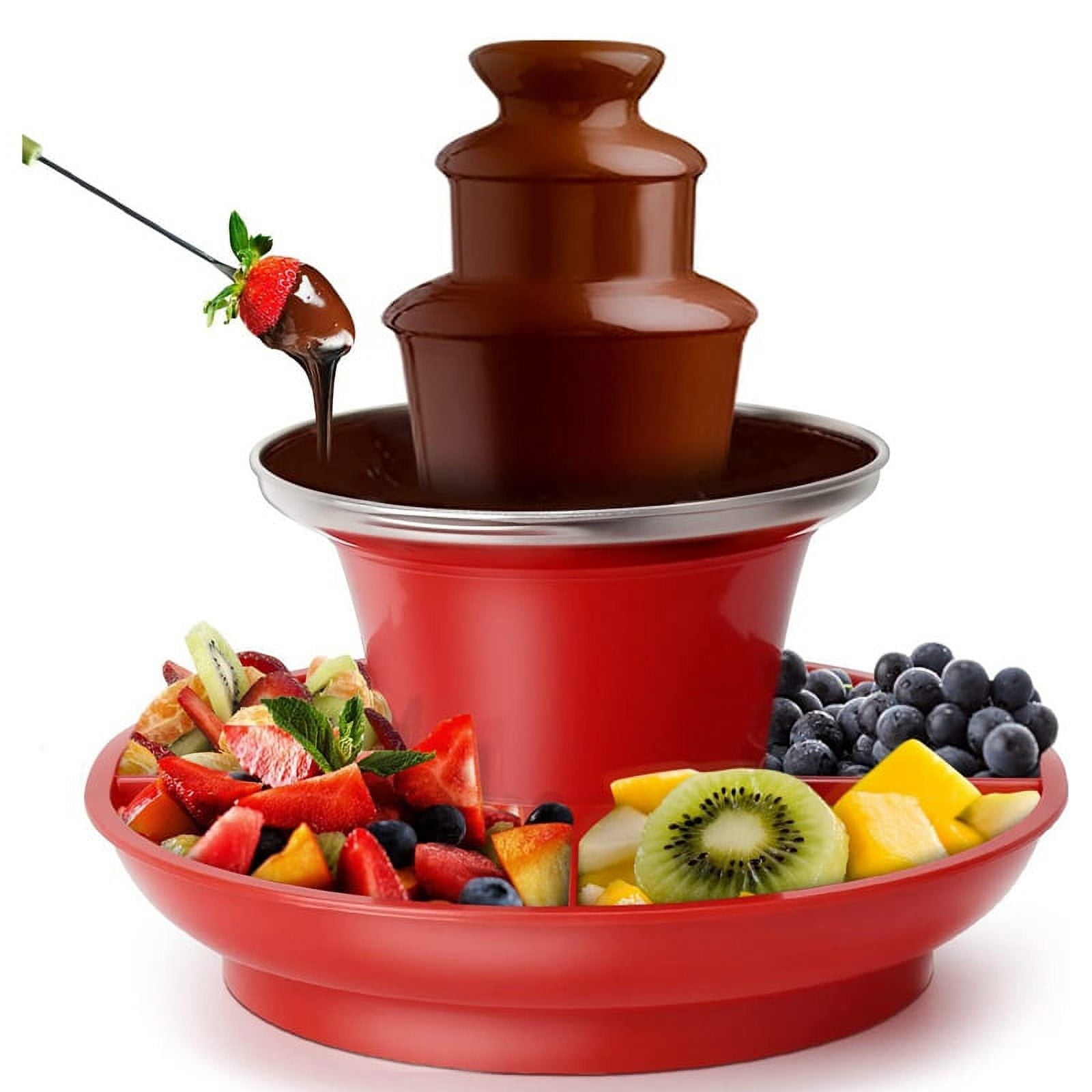 Chocolate Fountain Mini Fondue Set with Serving Tray Included,Electric