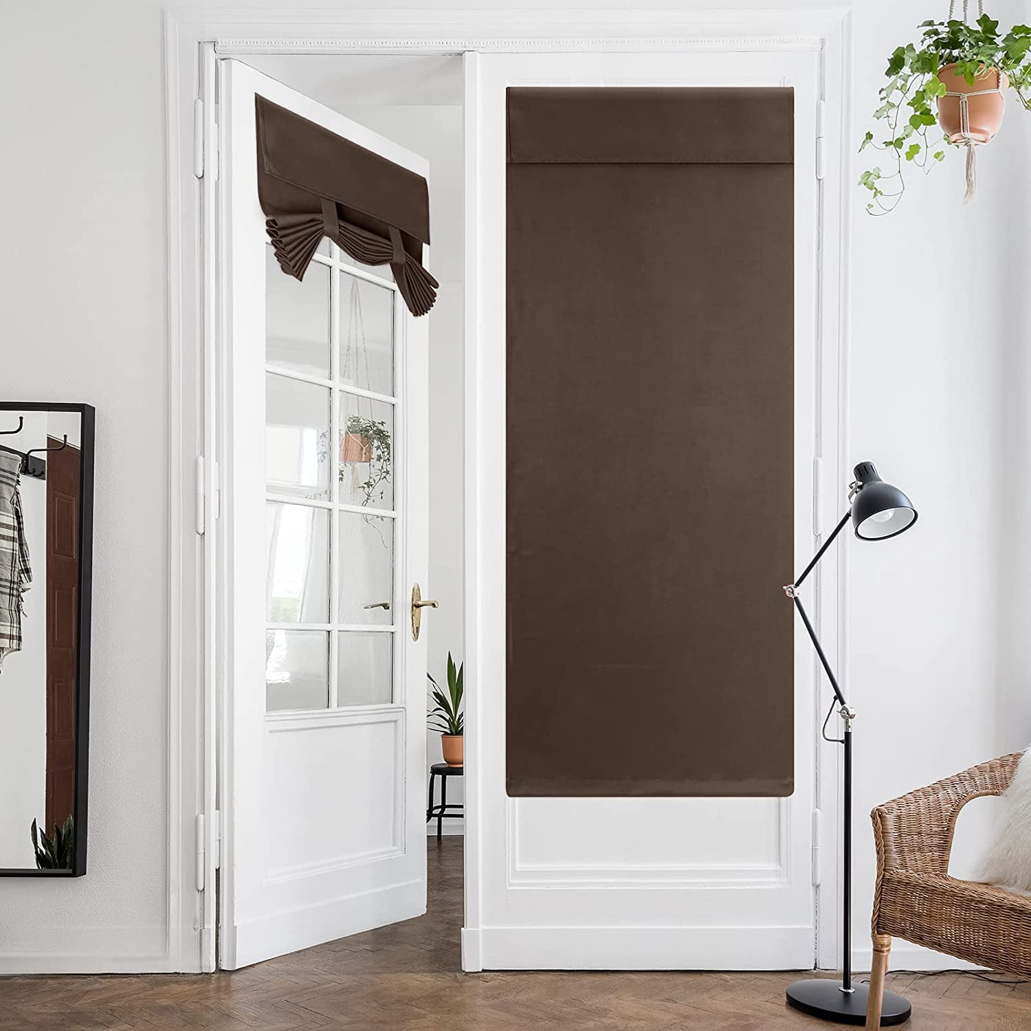 Chocolate French Door Curtains Brown Privacy Blackout Door Curtains, 26 ...