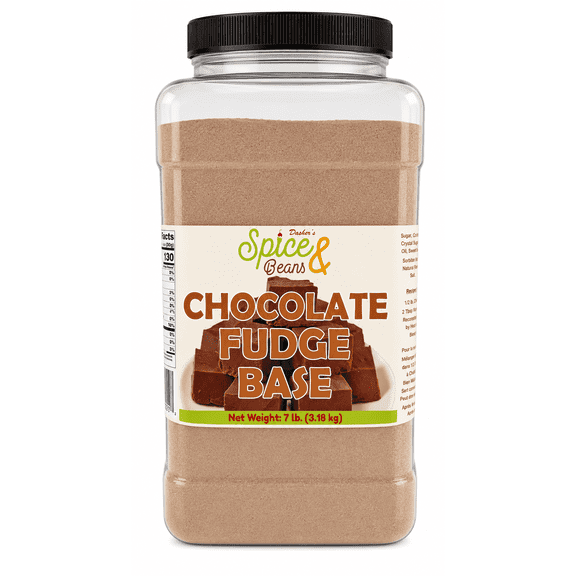 Chocolate Fudge Base Mix 7 lb - Homemade Creamy Fudge Candy, Dessert Bars, Bakery Treats & Confection Recipes - Bulk Resealable Container - Dashers Spice & Beans