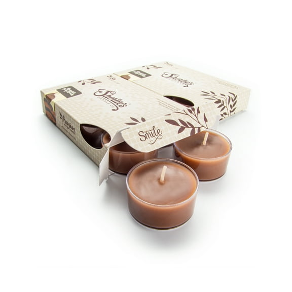Chocolate Fudge Brownie Tealight Candles Multi Pack - 12 Brown Premium Scented Tea Lights - Natural Oils - Shortie's Candle Company