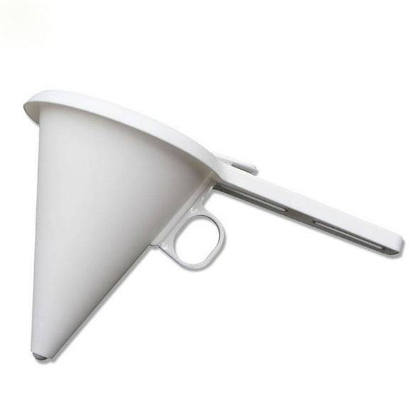 Chocolate Funnel for Baking and Cake Decorating with Push-Button Control, 9.5 cm Diameter and 13.5 cm High, Made of White PP Material
