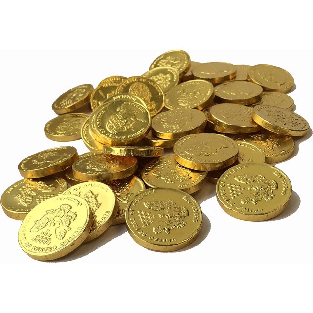Chocolate Gold Foil Wrapped Candy Coins 1 Lb pack