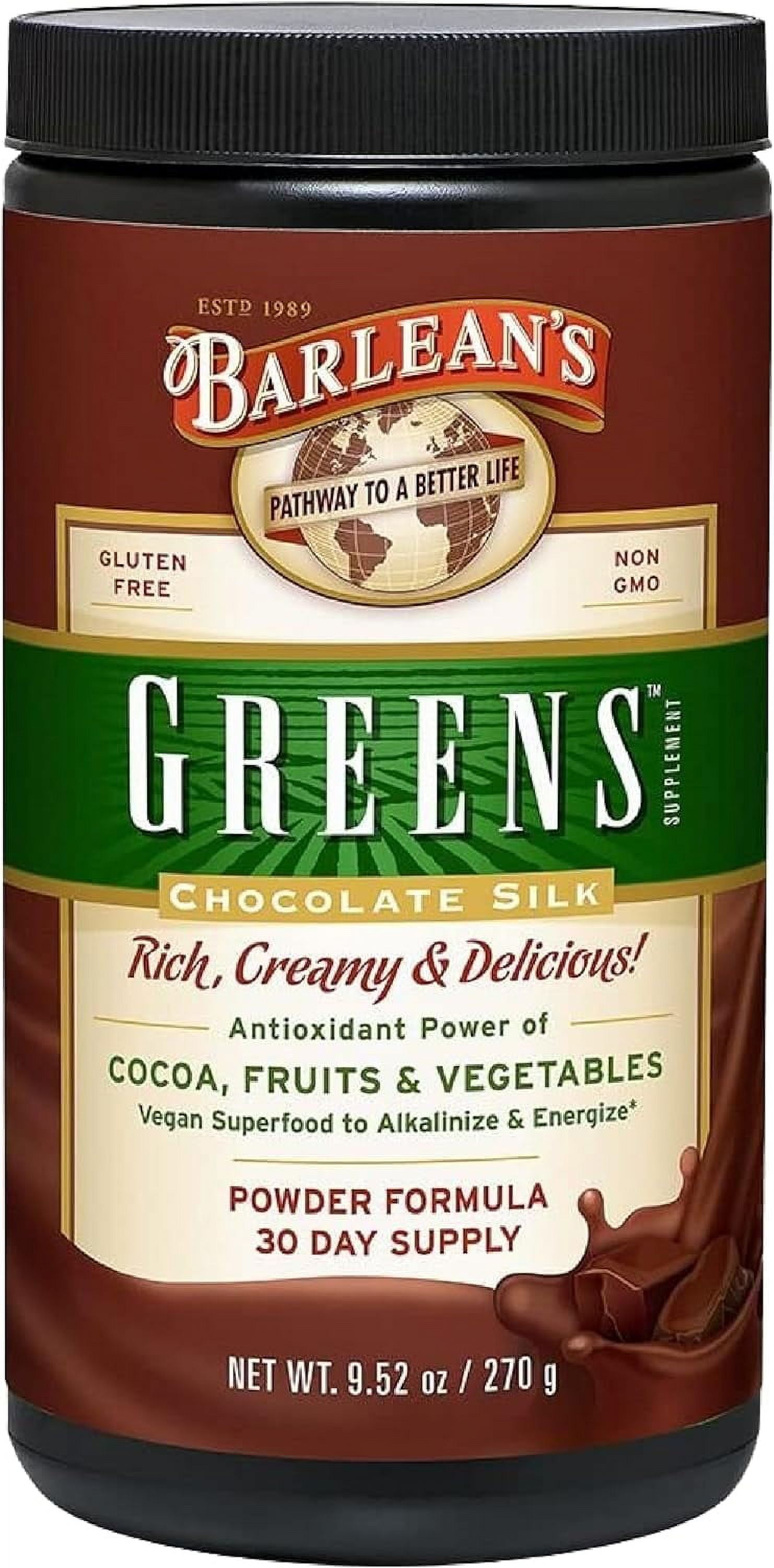 Chocolate Greens Powder, Daily Fruits & Veggies Superfood Supplement