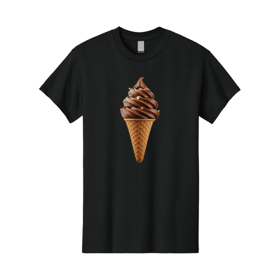 Chocolate-Ice-Cream-Cone Mens Graphic Tee, 100% Cotton, Casual Summer Wear