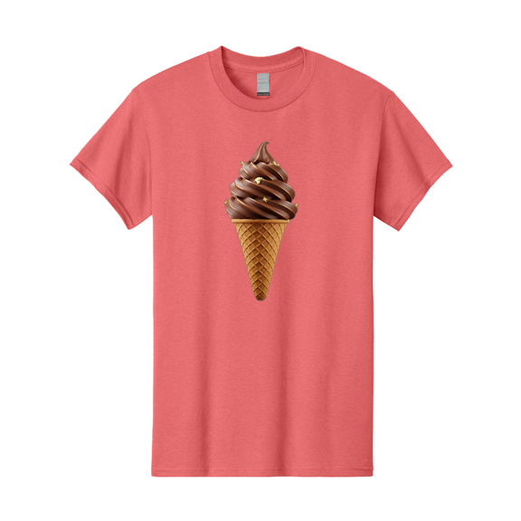 Chocolate-Ice-Cream-Cone Mens Graphic Tee, 100% Cotton, Casual Summer Wear
