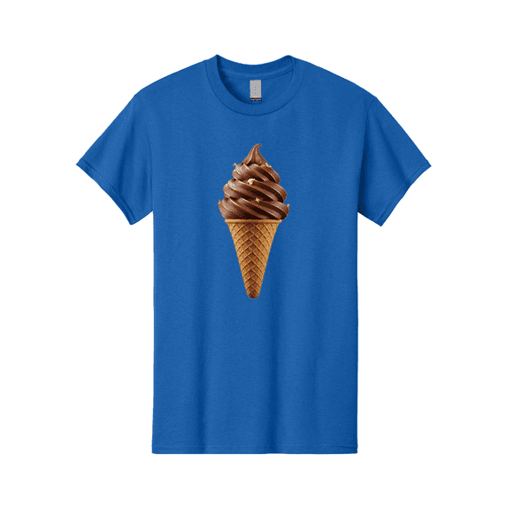 Chocolate-Ice-Cream-Cone Mens Graphic Tee, 100% Cotton, Casual Summer Wear