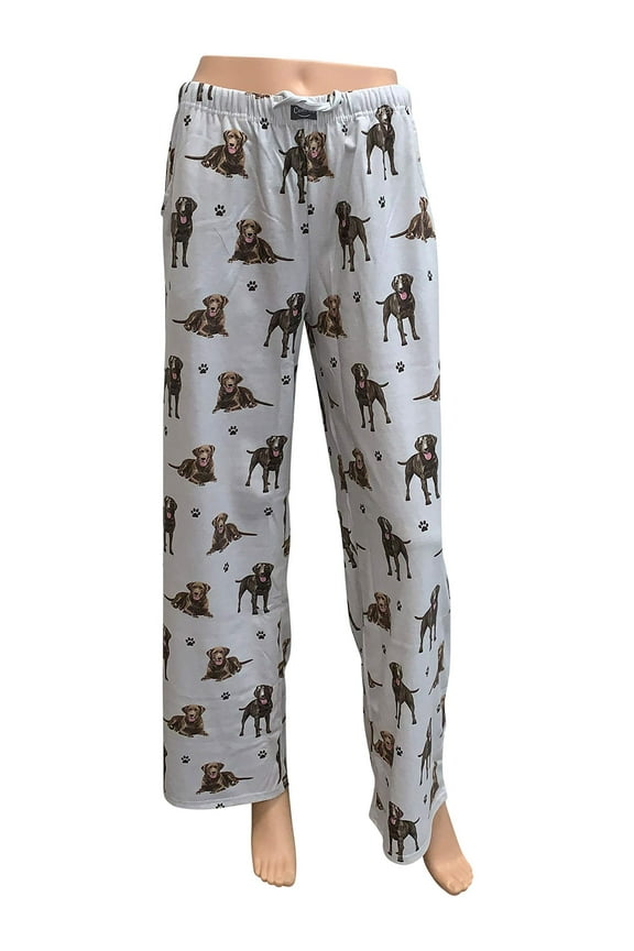 Chocolate Lab #012 Large Unisex Cotton PJ Bottoms Super Soft and Comfortable Perfect for Chocolate Lab Gifts
