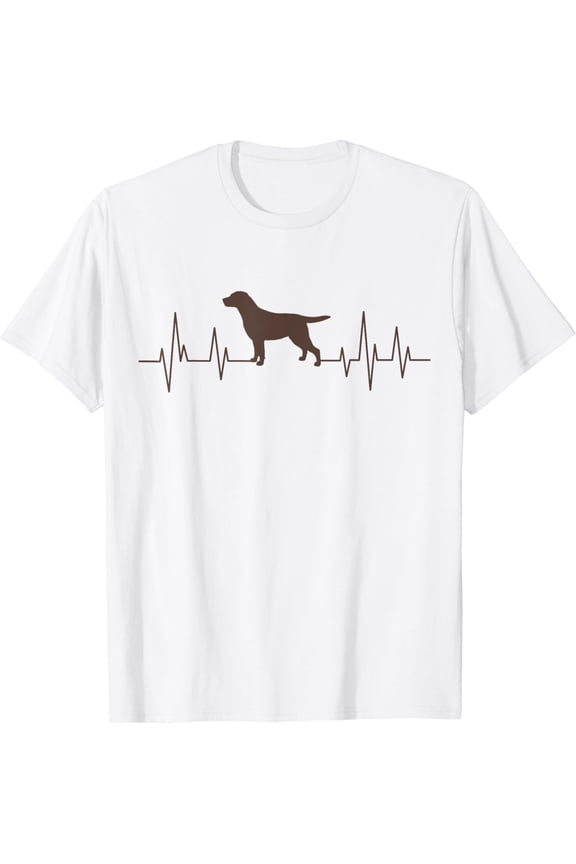 Chocolate Lab Dog Heartbeat Veterinarian Labrador Retriever T-Shirt for Men Women Girls Kids