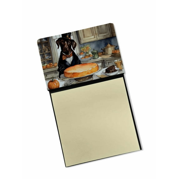 Chocolate Lab Fall Kitchen Pumpkins Sticky Note Holder 3.25 in x 5.25 in