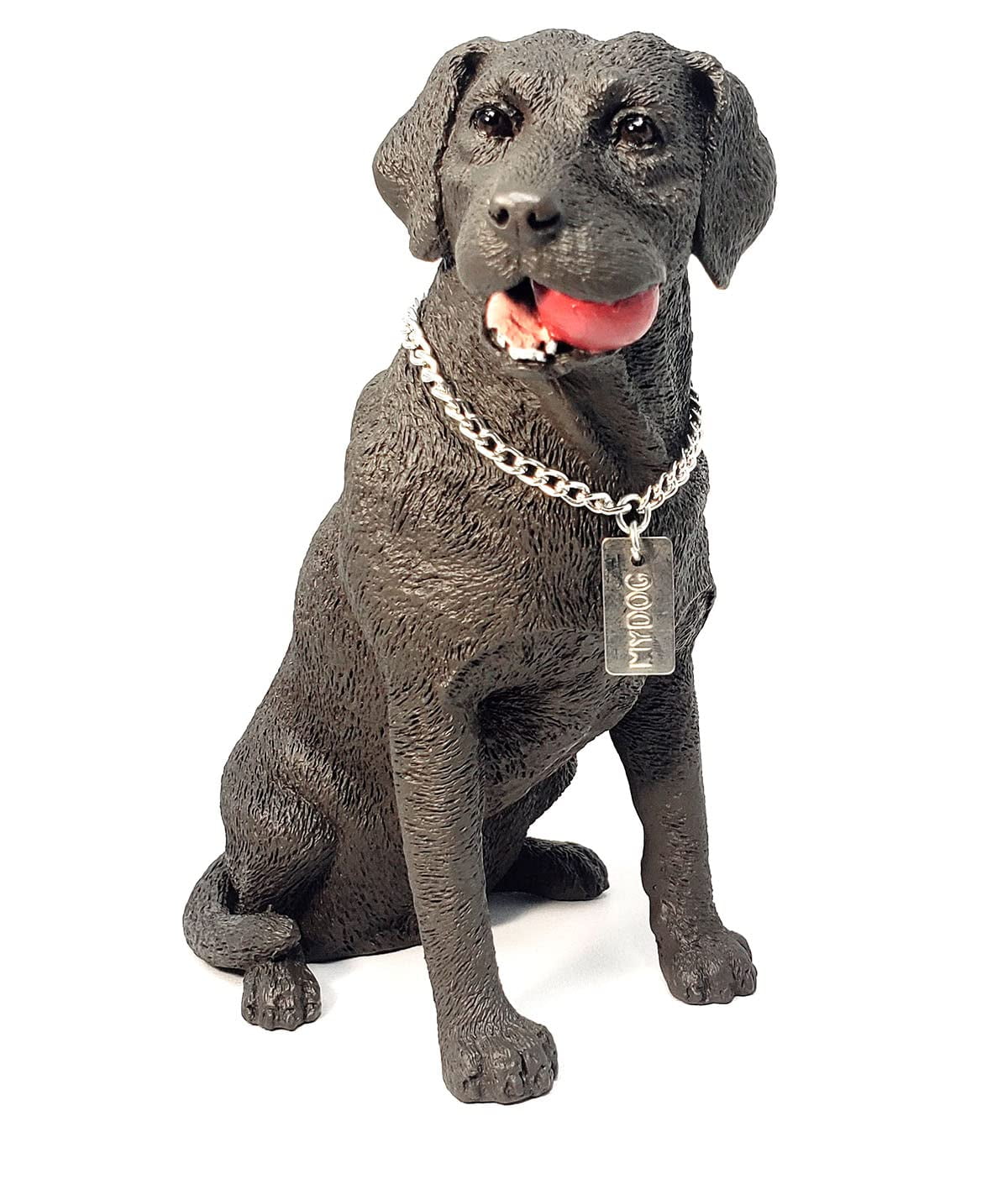 Hand-Painted Dark Brown Resin Labrador Dog Figurine