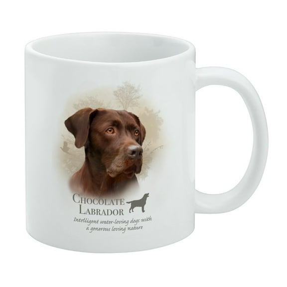 Chocolate Lab Labrador Dog Breed White Mug