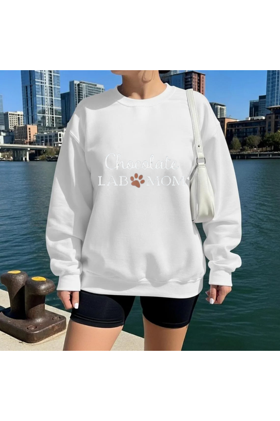 Chocolate Lab Mom Labrador Retriever Dog Lover Cute Pet Gift Sweatshirt, up to Size 5XL