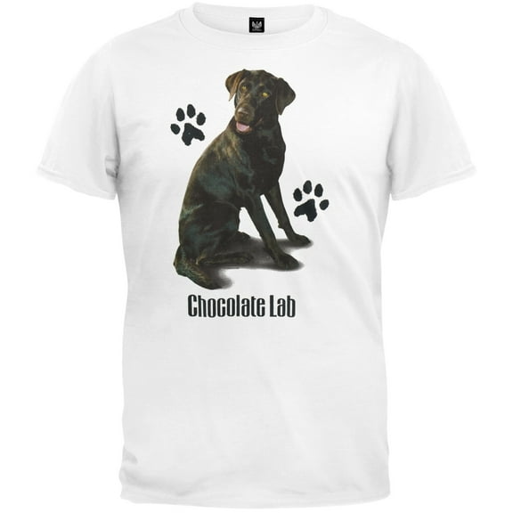 Chocolate Lab Profile White T-Shirt - Medium