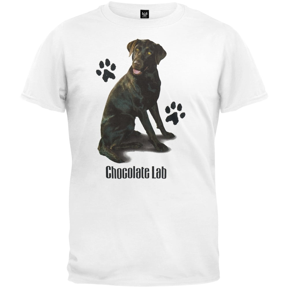 T-shirt Homme Blanc Avec Tête De Labrador Marron - Tailles S à 5XL, 100% Coton, Gildan