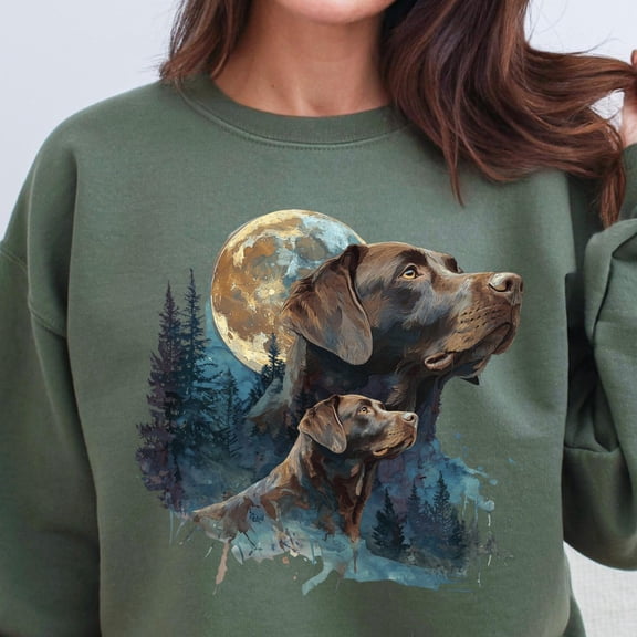 Chocolate Lab TShirt Retro Labrador Shirt Unisex Dog Lover Crewneck
