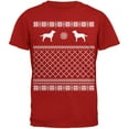thumbnail image 1 of Chocolate Lab Ugly Christmas Sweater Red Adult T-Shirt, 1 of 1