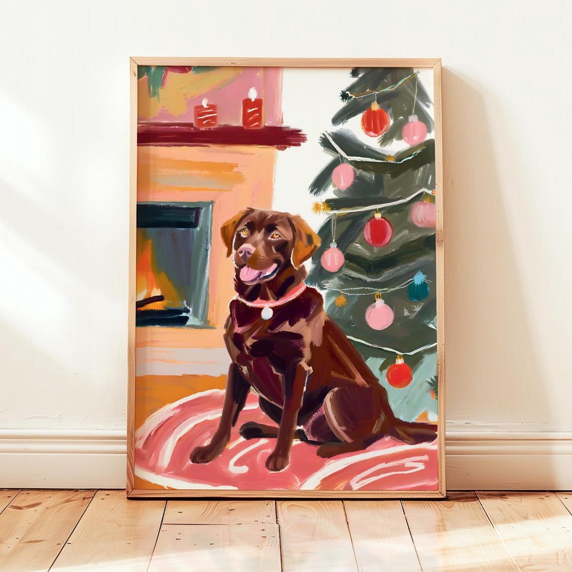 Chocolate Lab Wall Art, Dog Poster, Pet Decor, Labrador Retriever In ...