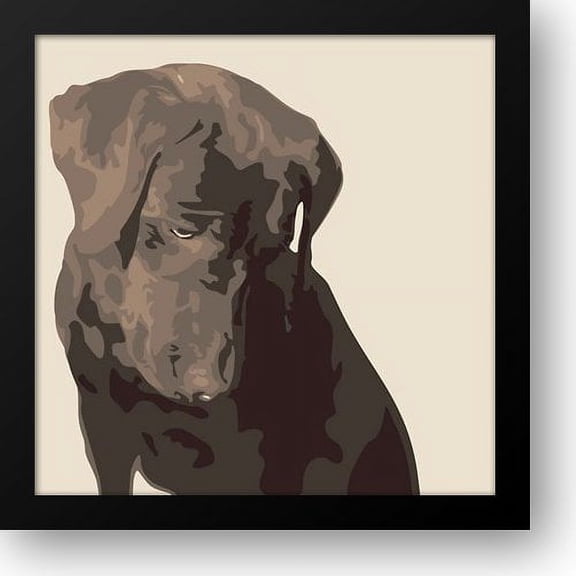 Chocolate Labrador 16x16 Framed Art Print by Burrowes, Emily